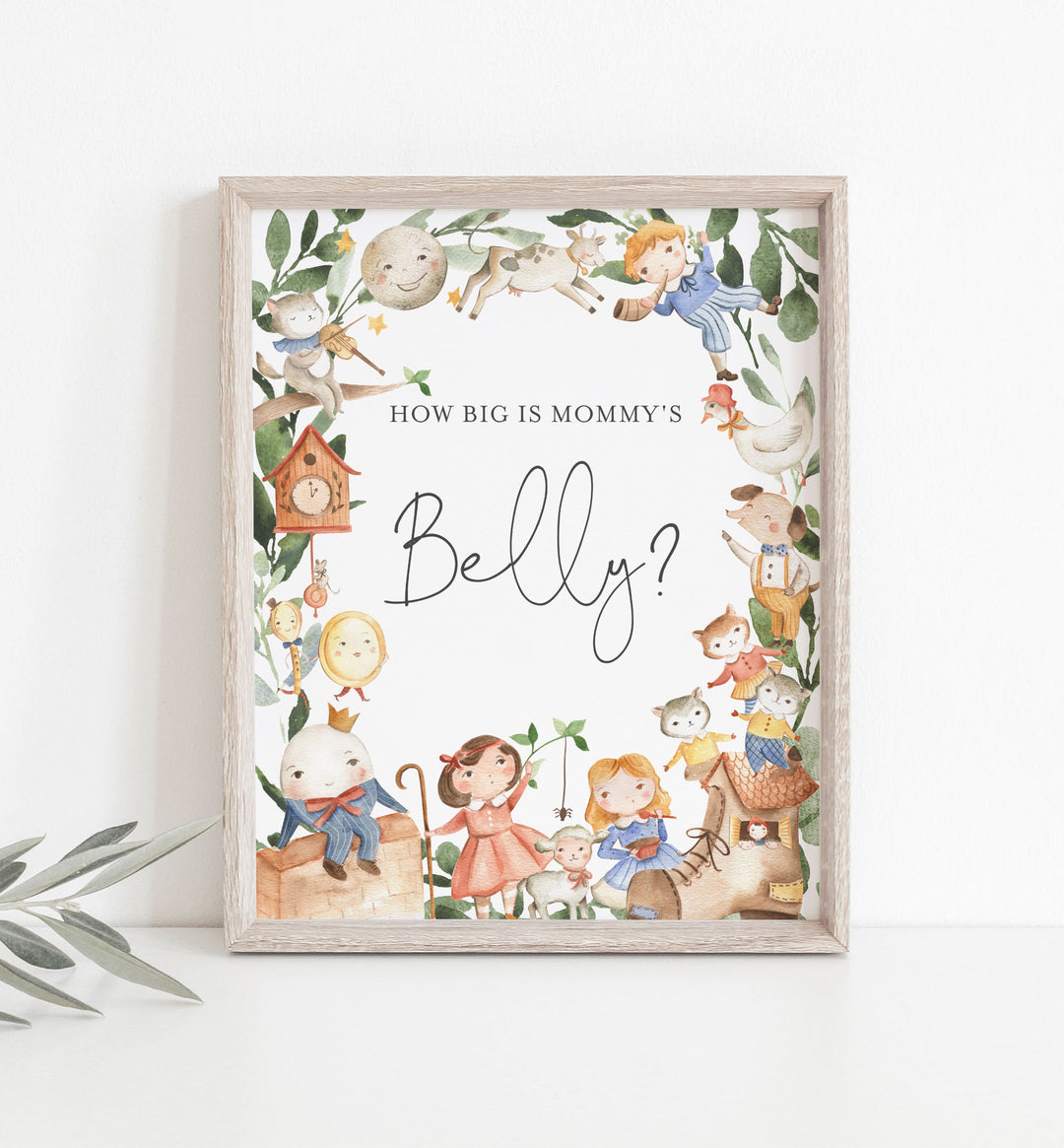Nursery Rhymes Baby Shower How Big Is Mummy's Belly Game Printable