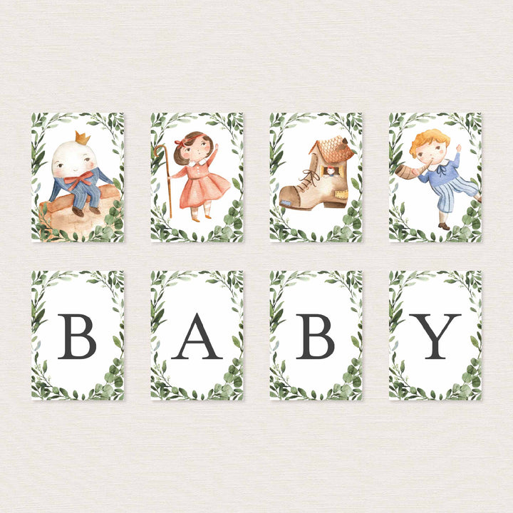 Nursery Rhymes Baby Shower Party Banner Printable