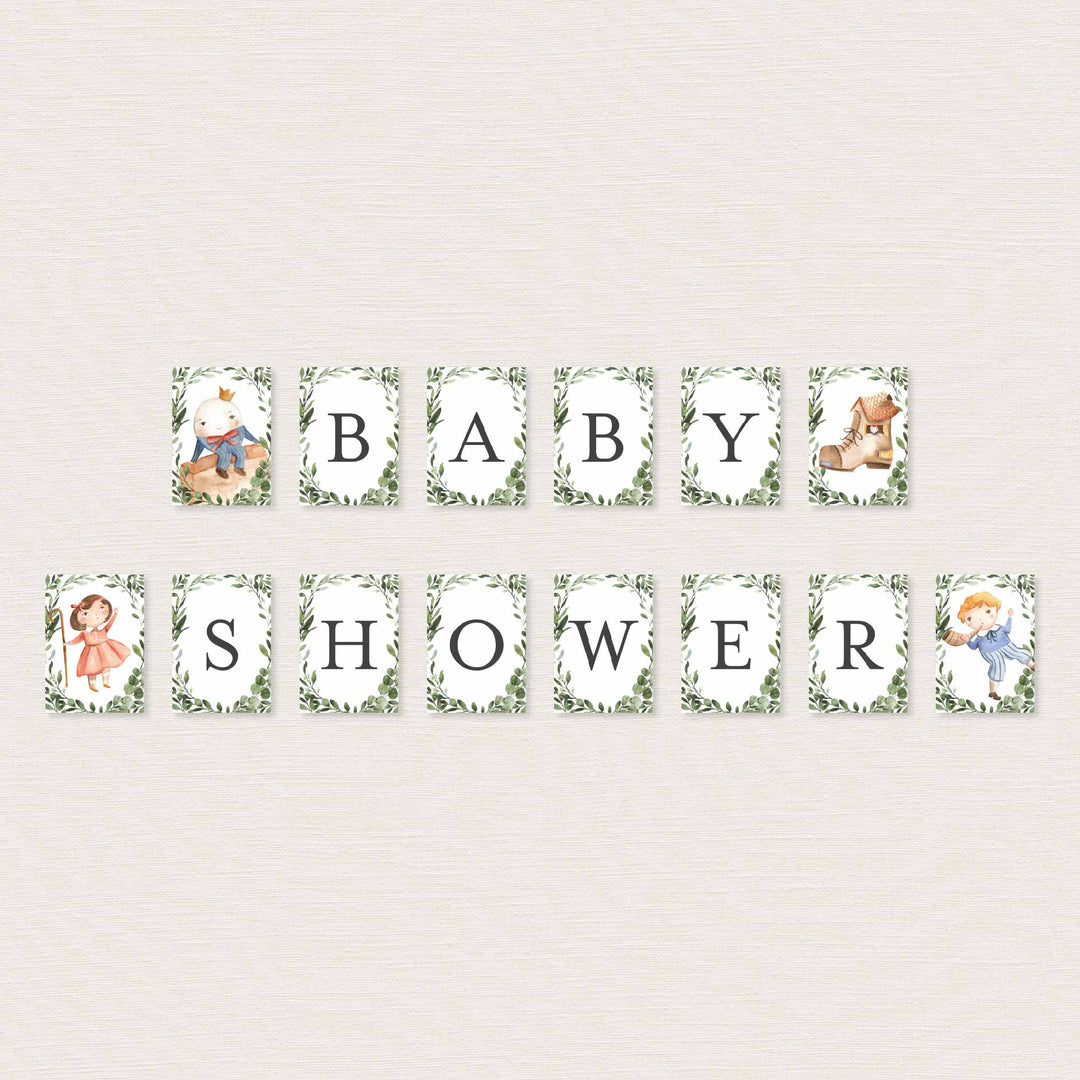 Nursery Rhymes Baby Shower Party Banner Printable