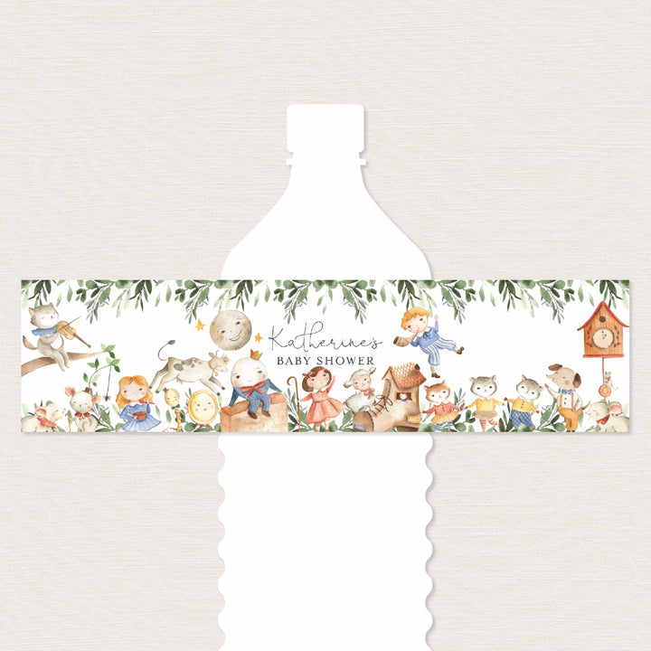 Nursery Rhymes Baby Shower Water Bottle Label Printable