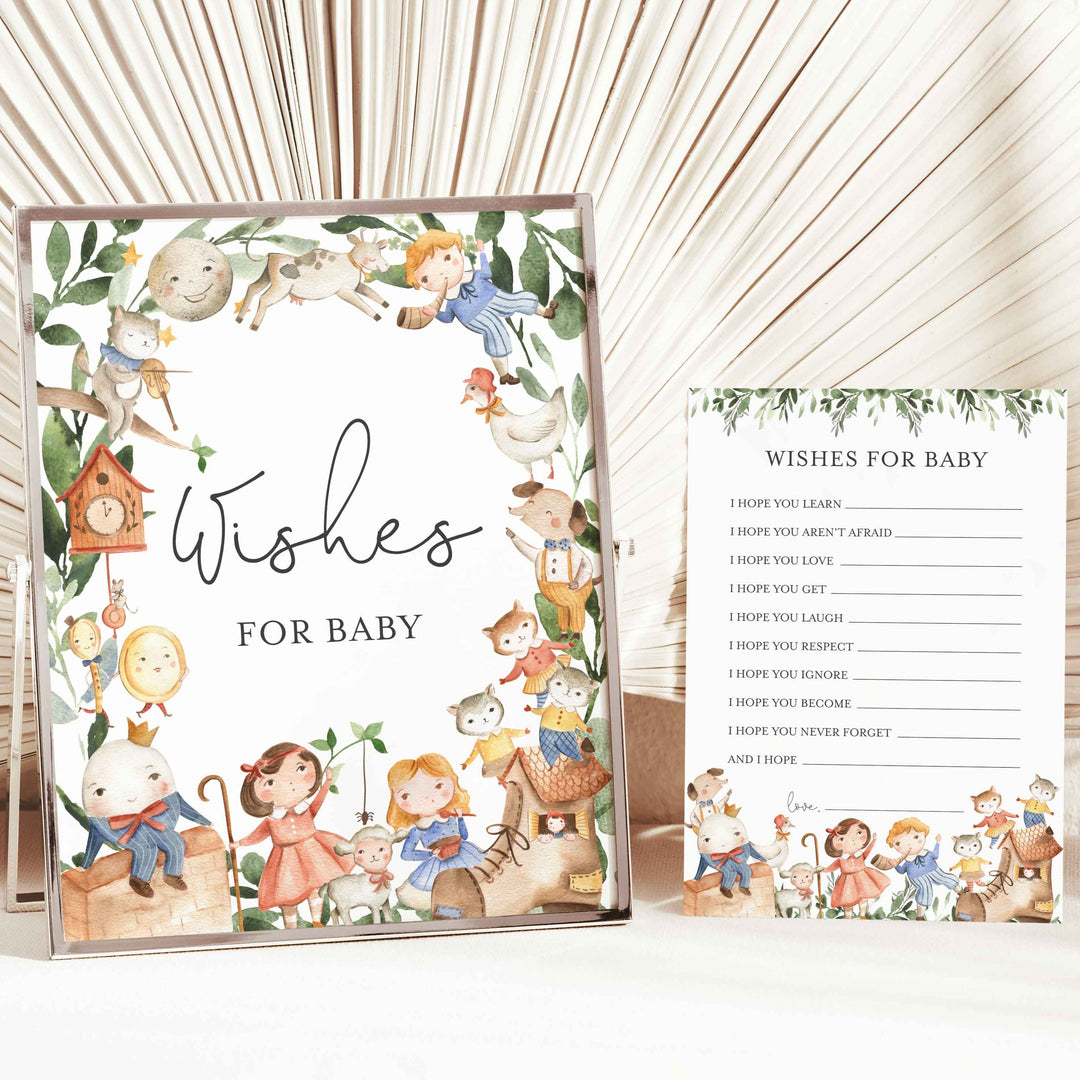 Nursery Rhymes Baby Shower Wishes For Baby Printable