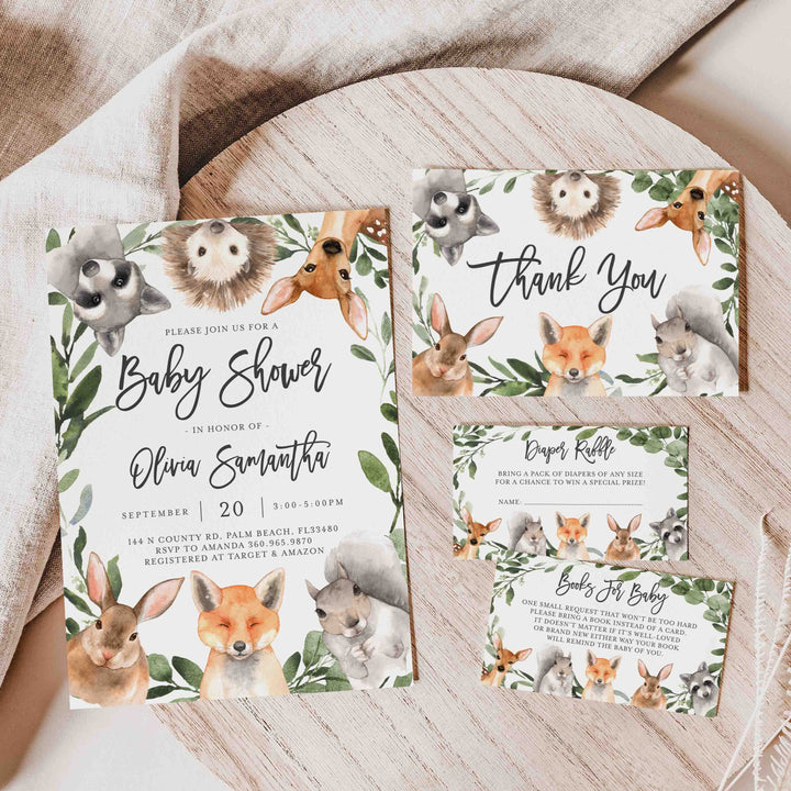 Forest Animals Baby Shower Suite Printable