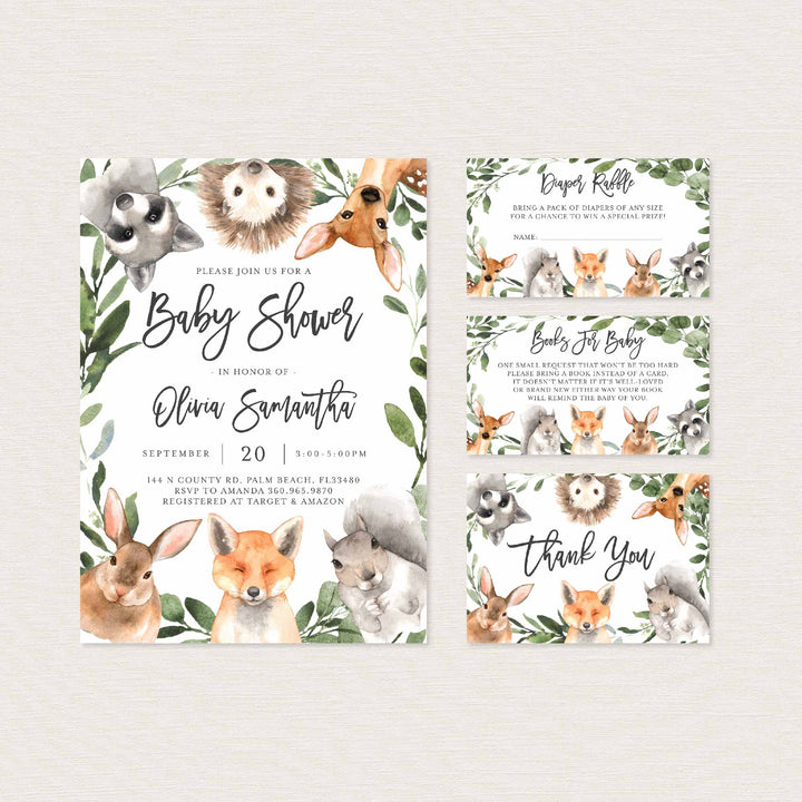 Forest Animals Baby Shower Suite Printable