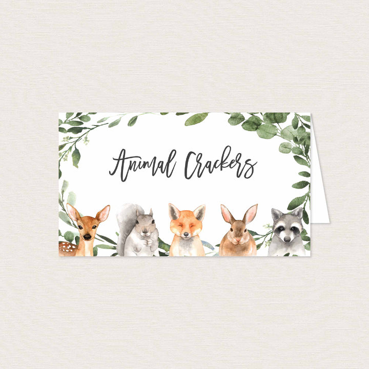 Forest Animals Baby Shower Food Labels Printable