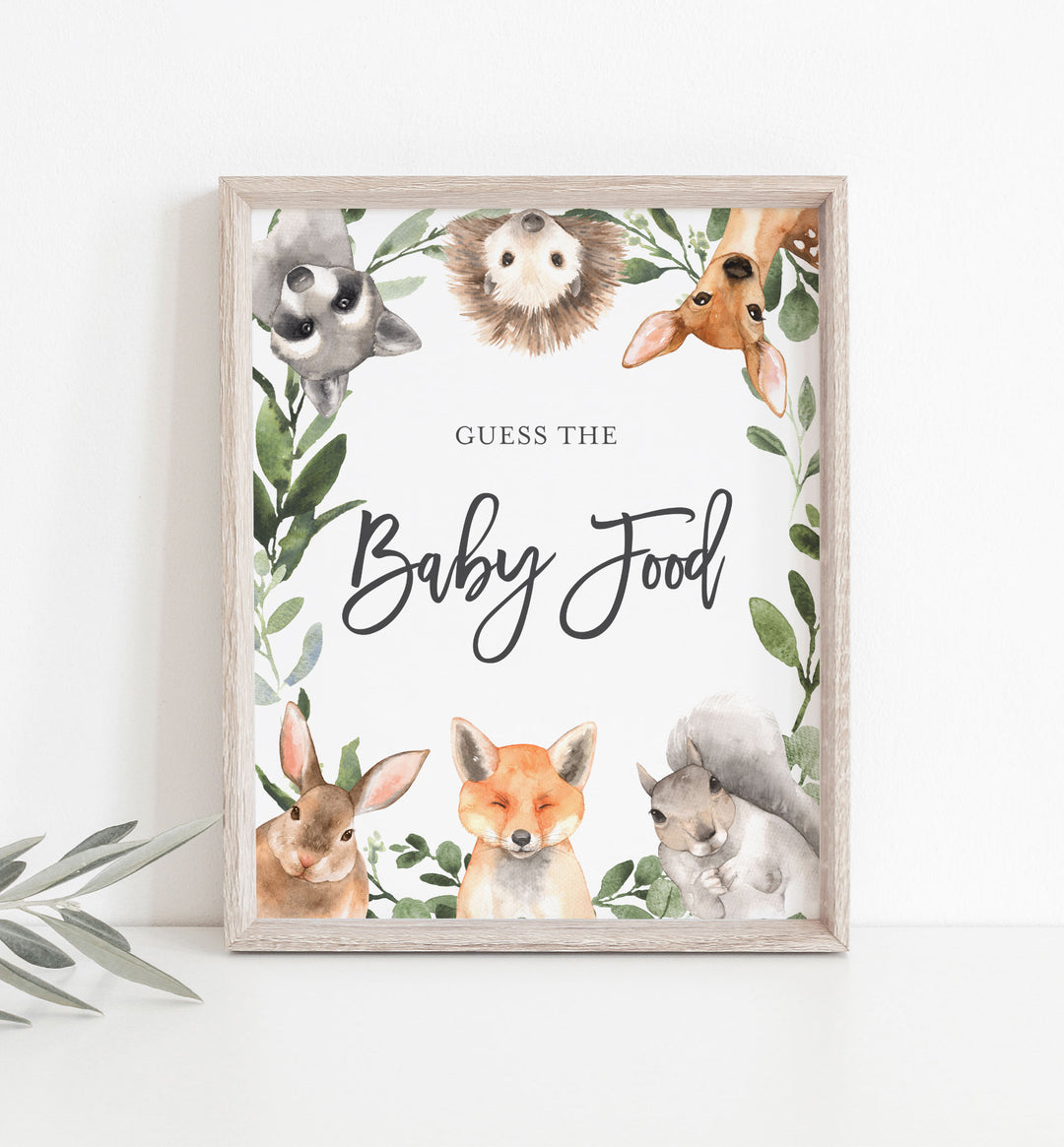 Forest Animals Baby Shower Guess The Baby Food Game Printable