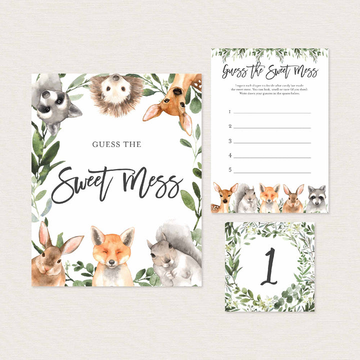 Forest Animals Baby Shower Guess The Sweet Mess Game Printable