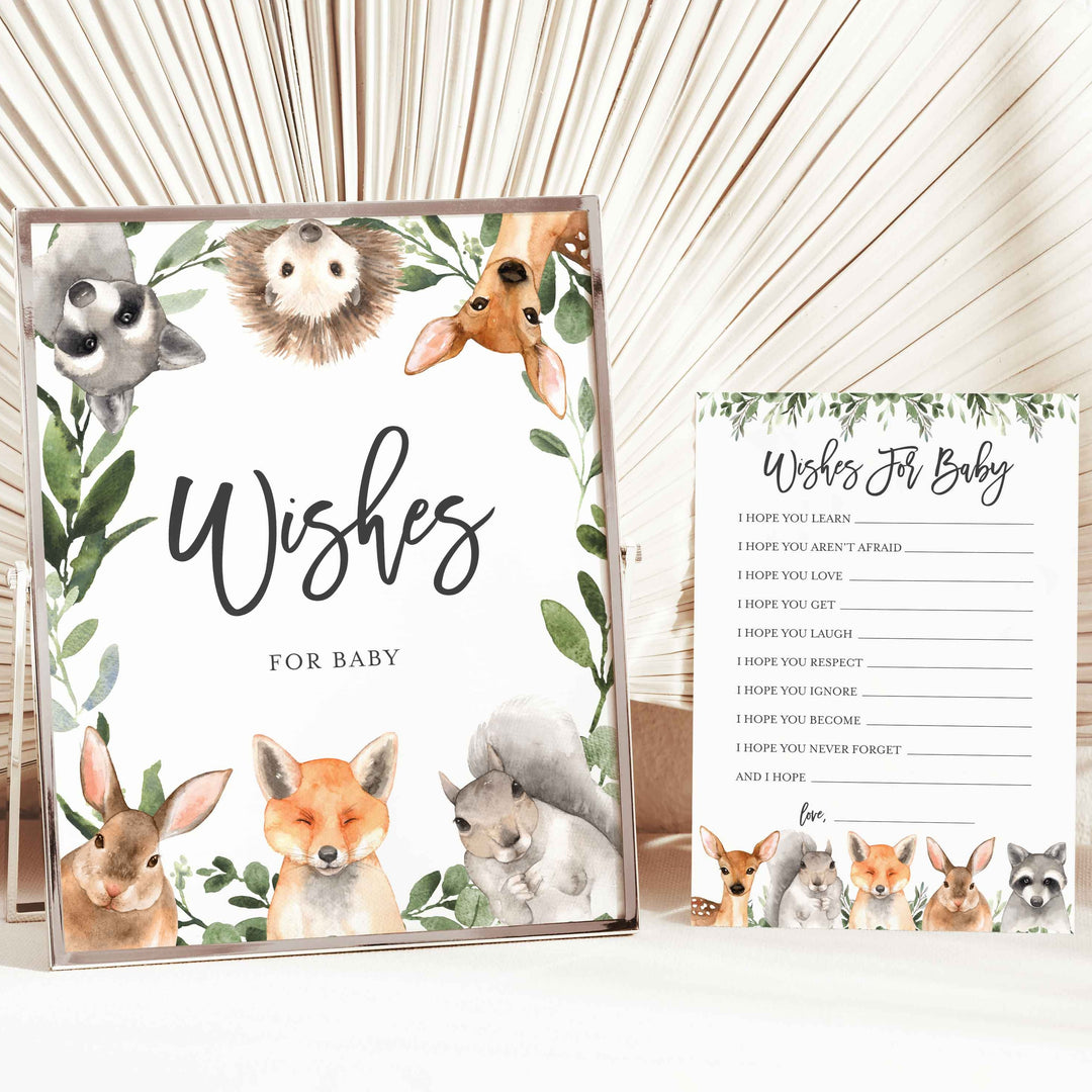 Forest Animals Baby Shower Wishes For Baby Printable