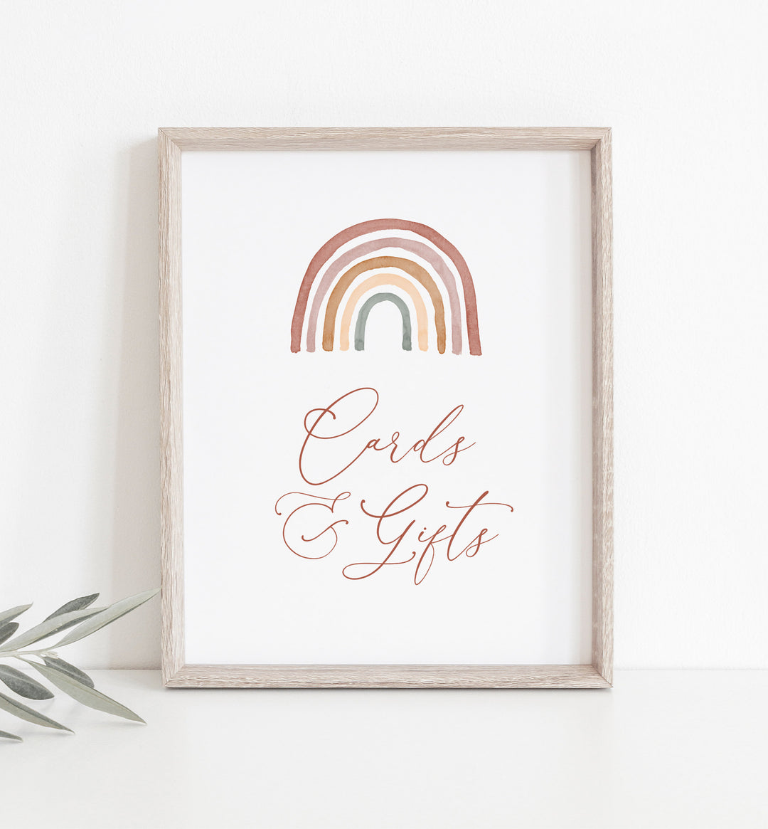 Rainbow Baby Shower Cards and Gifts Sign Printable