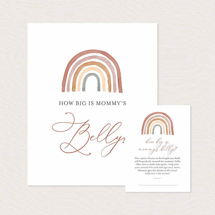 Rainbow Baby Shower How Big Is Mummy's Belly Game Printable