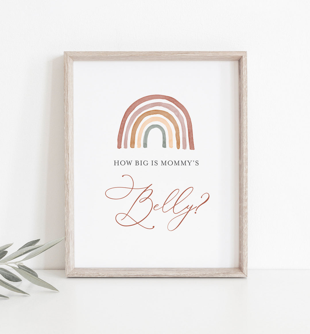 Rainbow Baby Shower How Big Is Mummy's Belly Game Printable