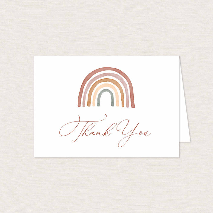 Rainbow Baby Shower Thank You Card Printable