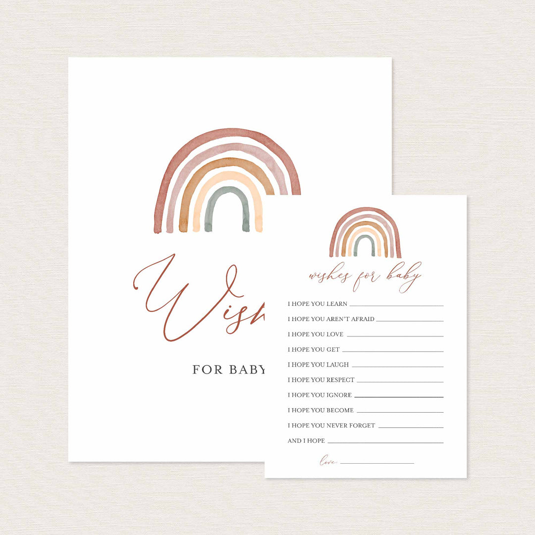 Rainbow Baby Shower Wishes For Baby Printable