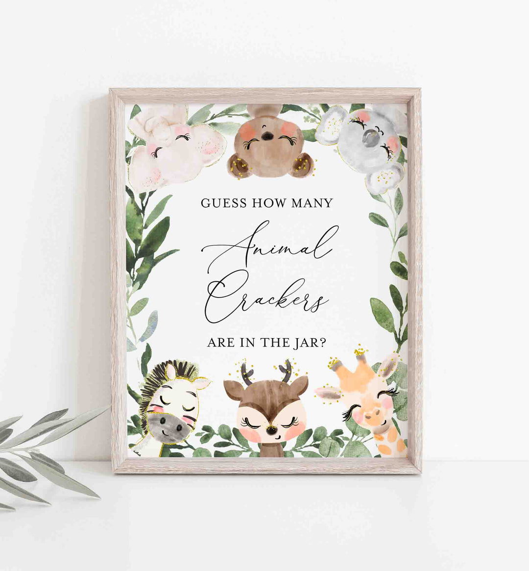 Baby Safari Baby Shower Guess How Many Animal Crackers Game Printable