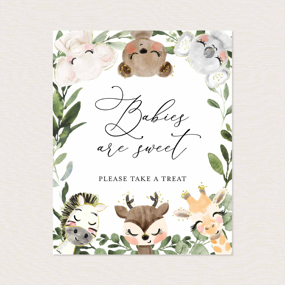 Baby Safari Baby Shower Babies Are Sweet Sign Printable