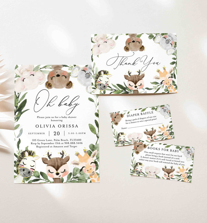 Baby Safari Baby Shower Suite Printable