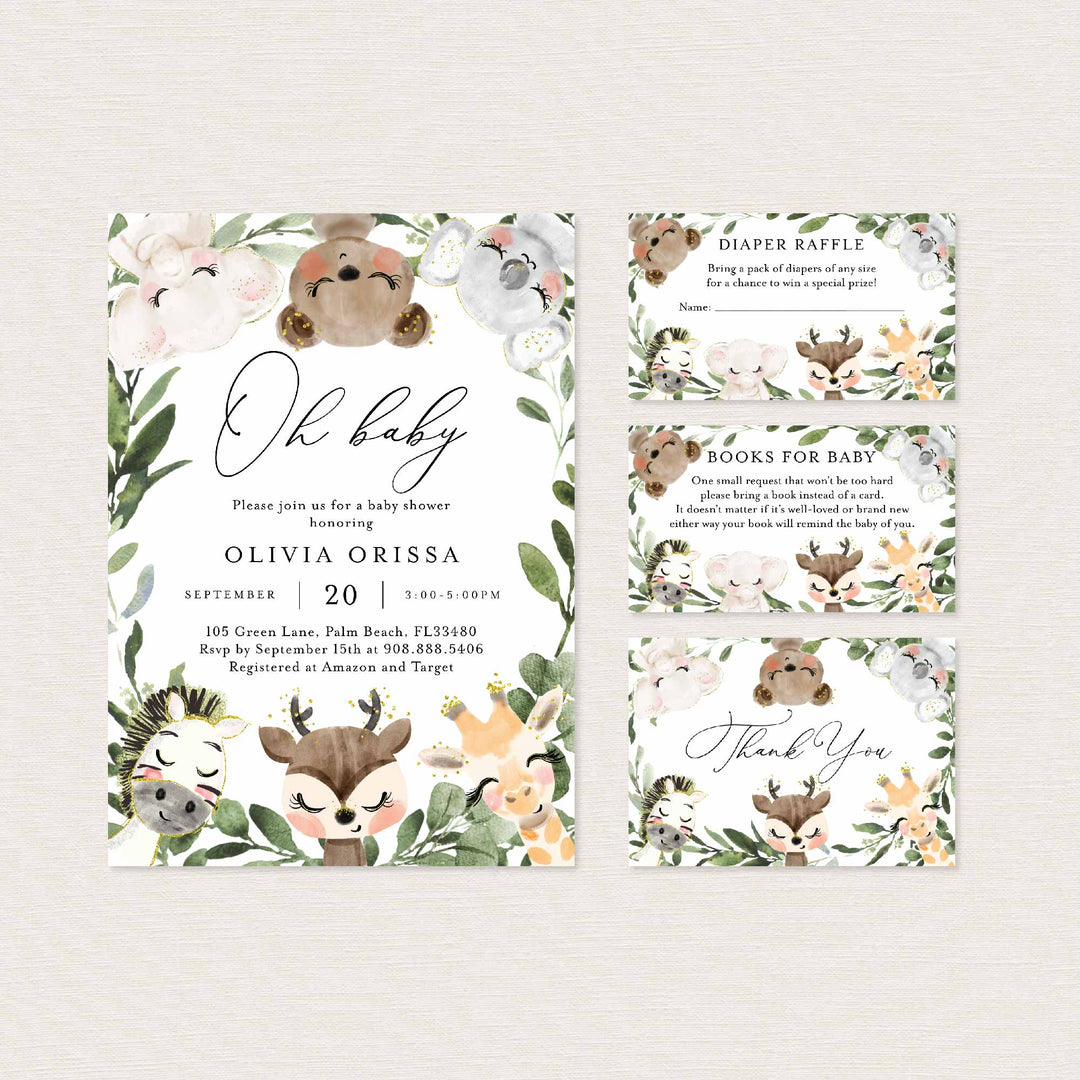 Baby Safari Baby Shower Suite Printable