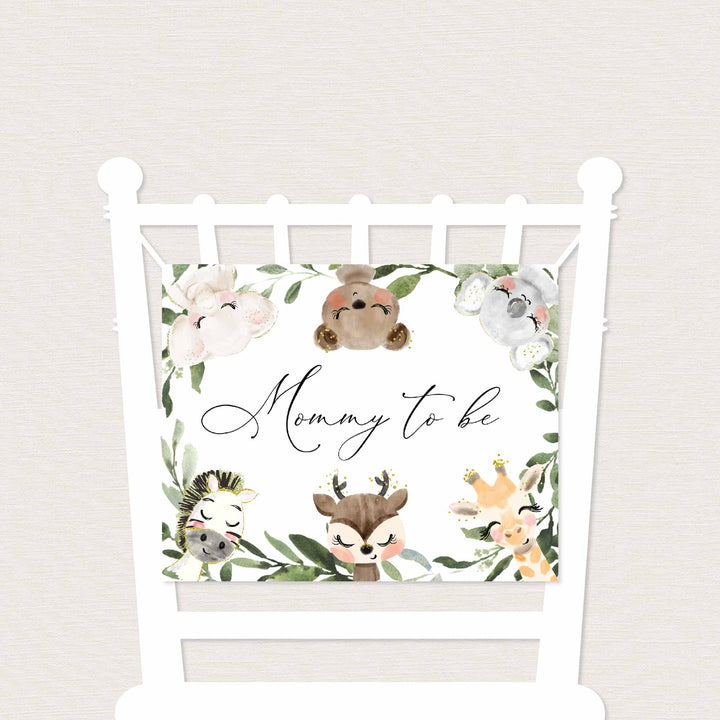 Baby Safari Mummy and Daddy To Be Chair Sign Printable