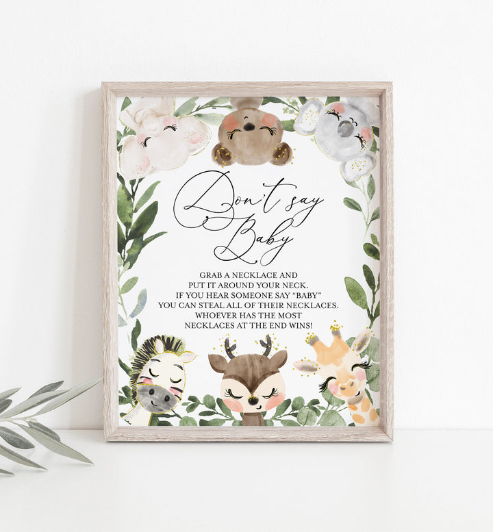 Baby Safari Baby Shower Don't Say Baby Game Printable