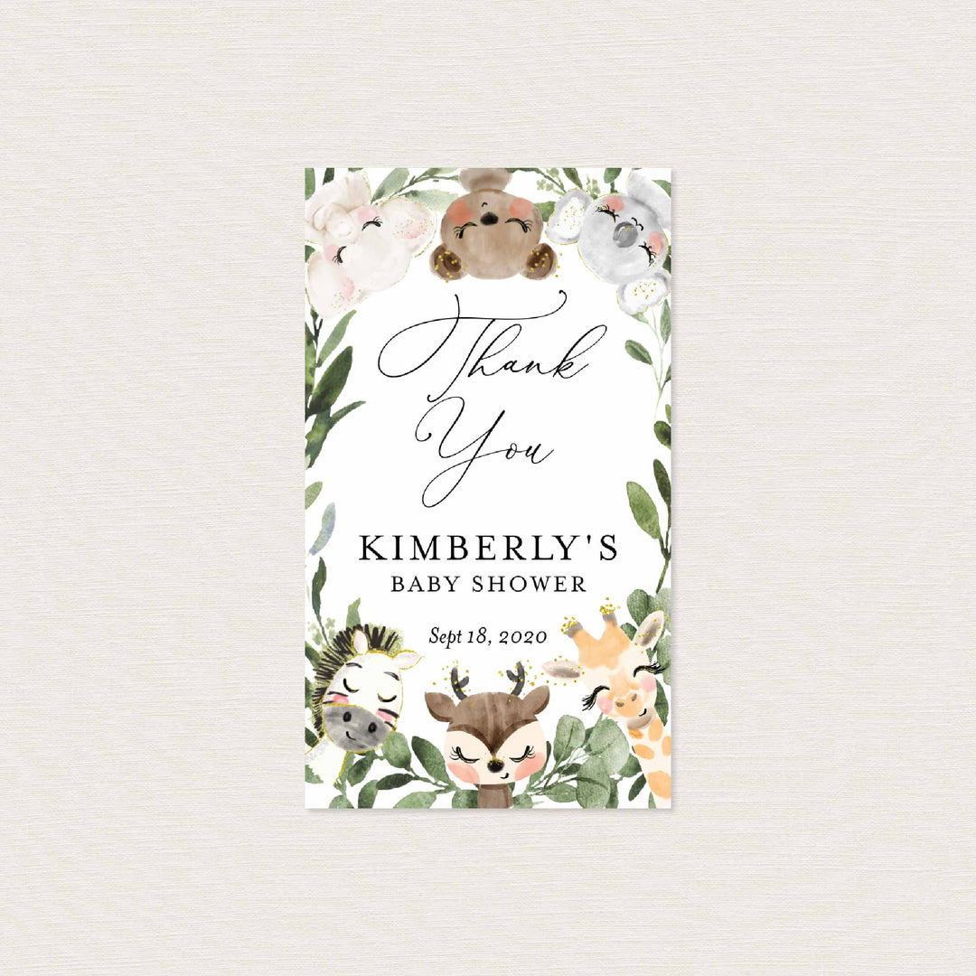 Baby Safari Baby Shower Favour Tag Printable
