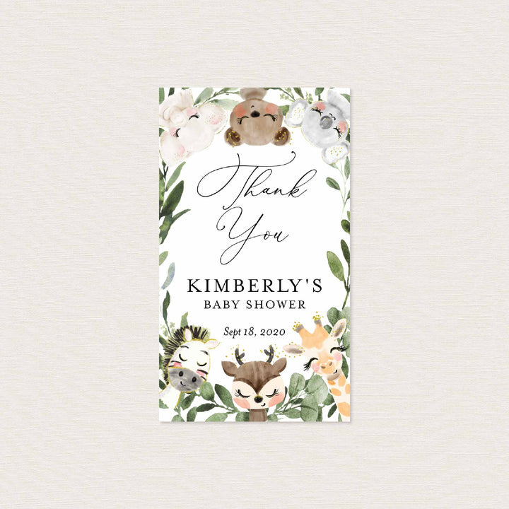 Baby Safari Baby Shower Favour Tag Printable