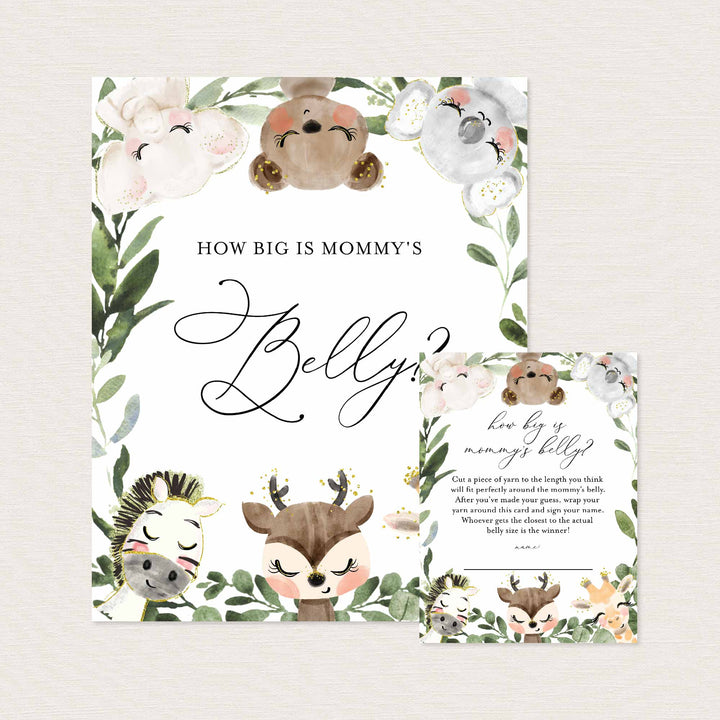 Baby Safari Baby Shower How Big Is Mummy's Belly Game Printable