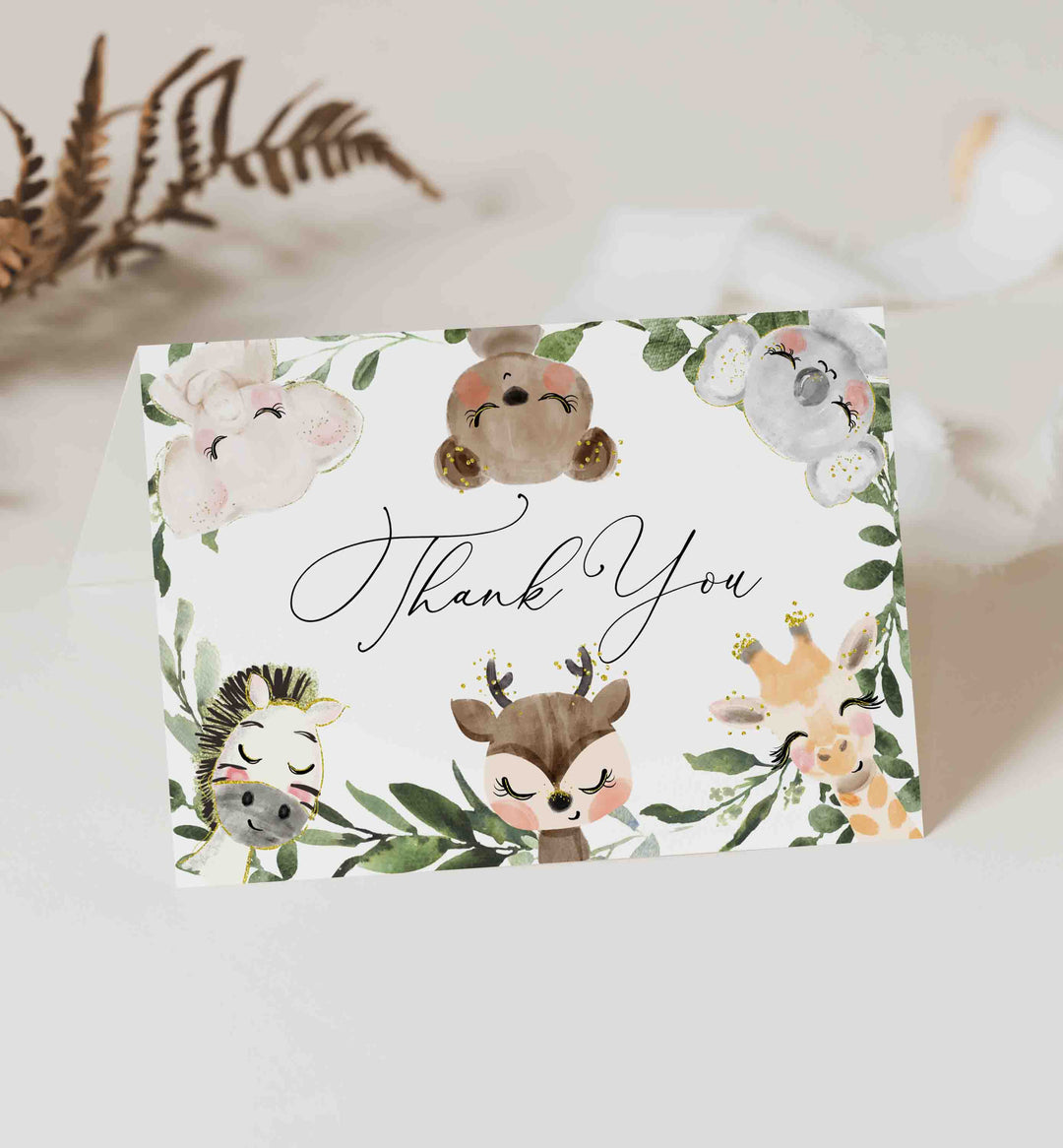 Baby Safari Baby Shower Thank You Card Printable