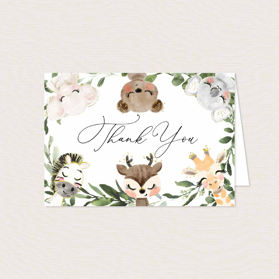 Baby Safari Baby Shower Thank You Card Printable