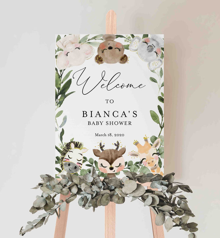 Baby Safari Baby Shower Welcome Sign Printable