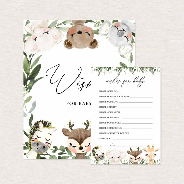 Baby Safari Baby Shower Wishes For Baby Printable