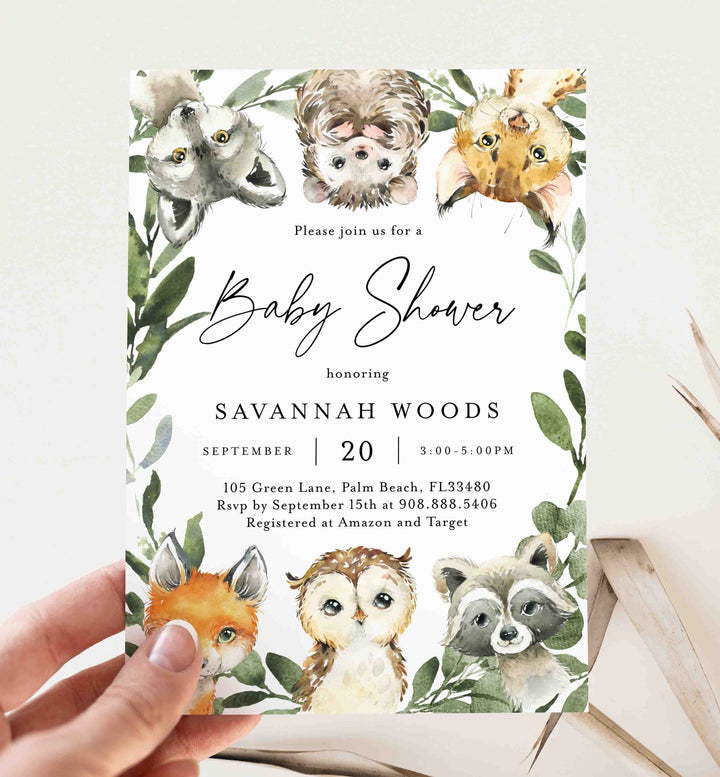 Little Woodland Baby Shower Invitation Printable