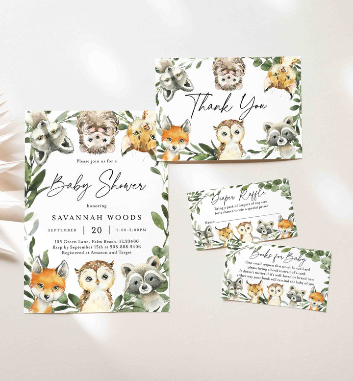 Little Woodland Baby Shower Suite Printable