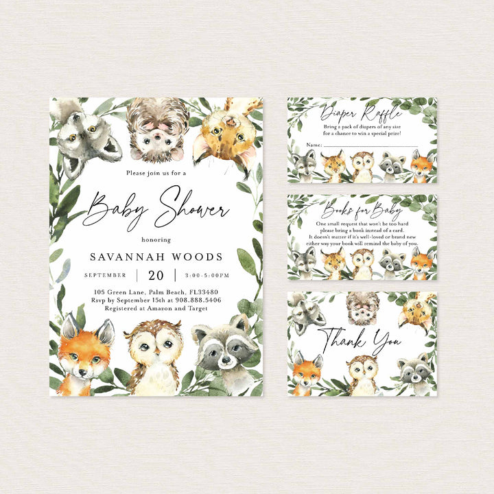 Little Woodland Baby Shower Suite Printable