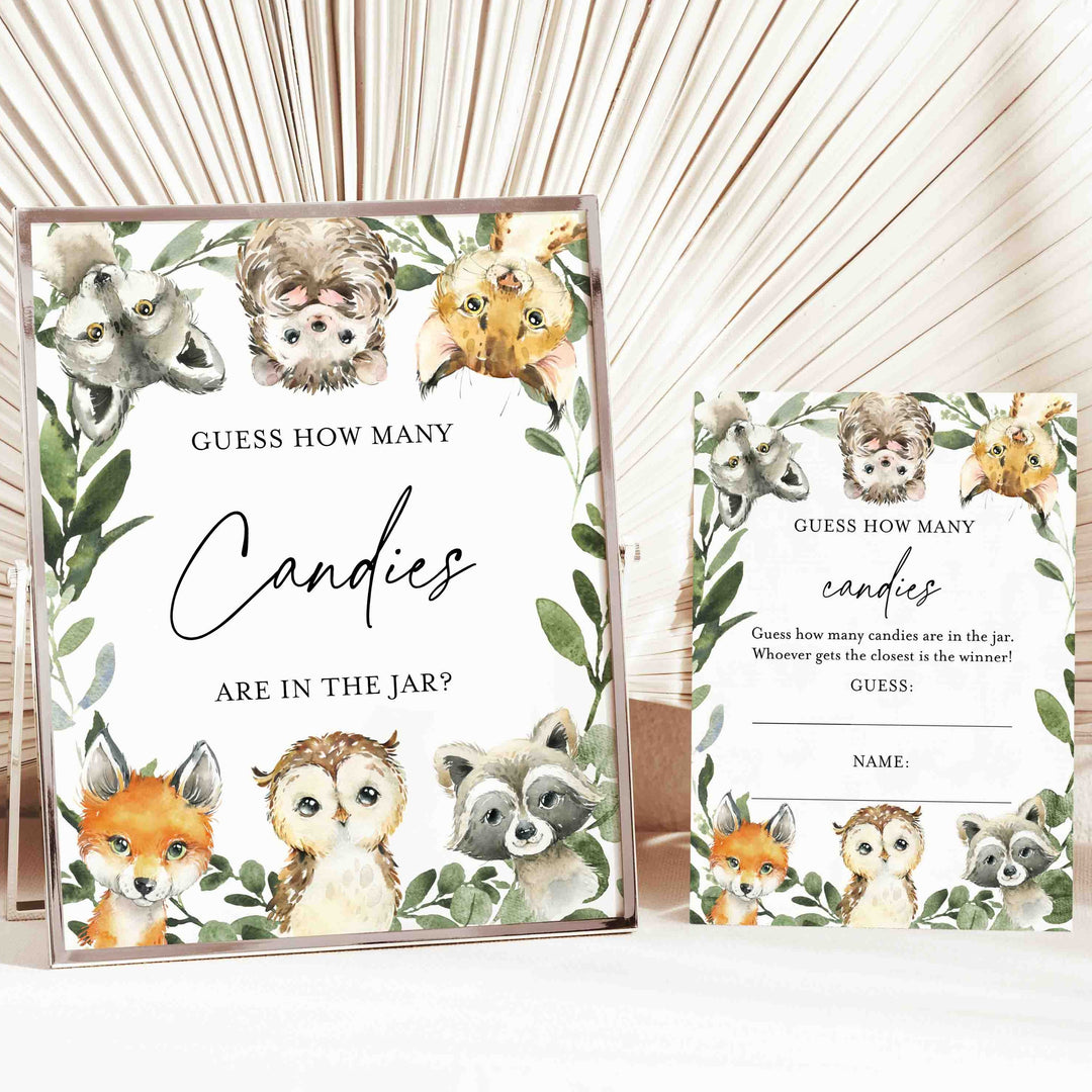 Little Woodland Baby Shower Guess How Many Candies Game Printable