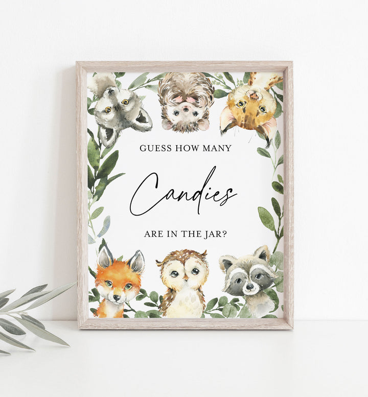 Little Woodland Baby Shower Guess How Many Candies Game Printable