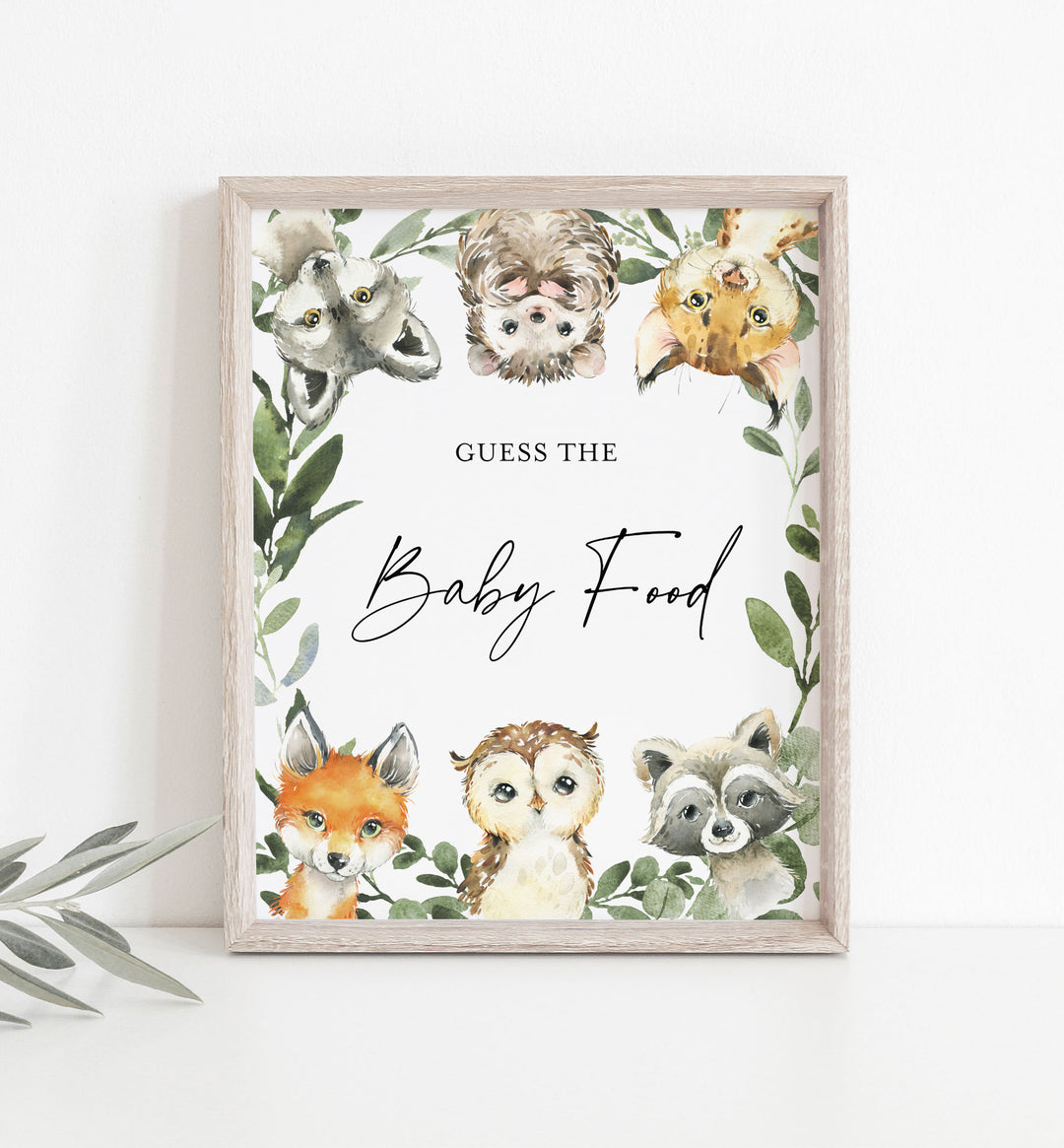 Little Woodland Baby Shower Guess The Baby Food Game Printable