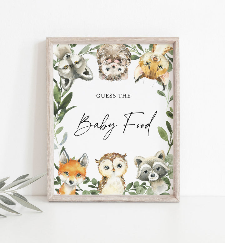 Little Woodland Baby Shower Guess The Baby Food Game Printable