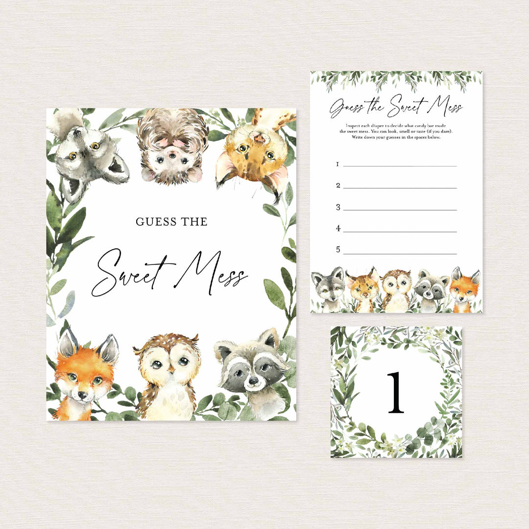 Little Woodland Baby Shower Guess The Sweet Mess Game Printable