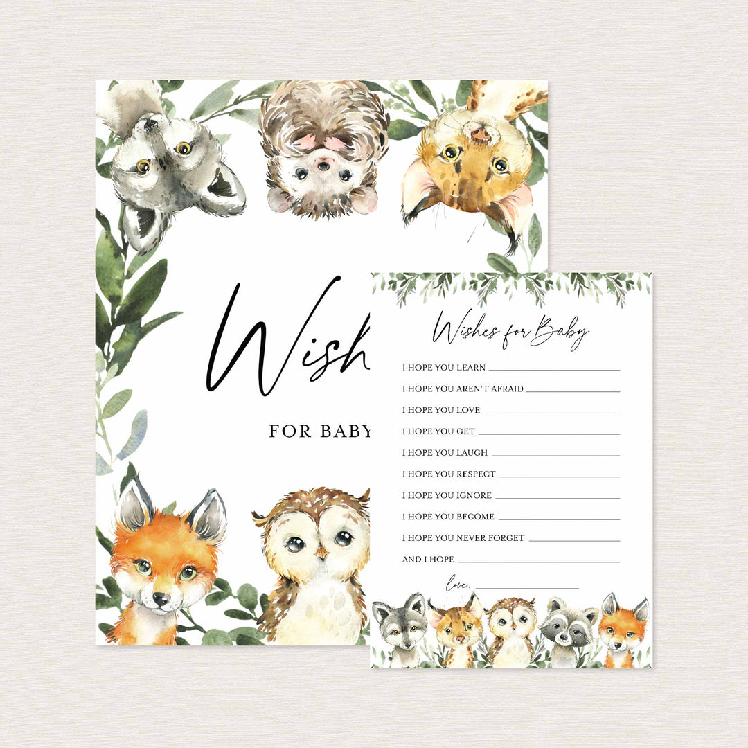 Little Woodland Baby Shower Wishes For Baby Printable