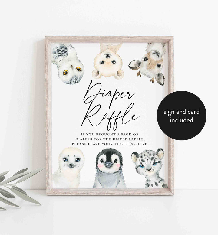 Little Arctic Baby Shower Diaper Raffle Printable