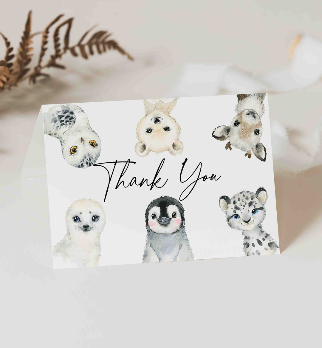 Little Arctic Baby Shower Thank You Card Printable