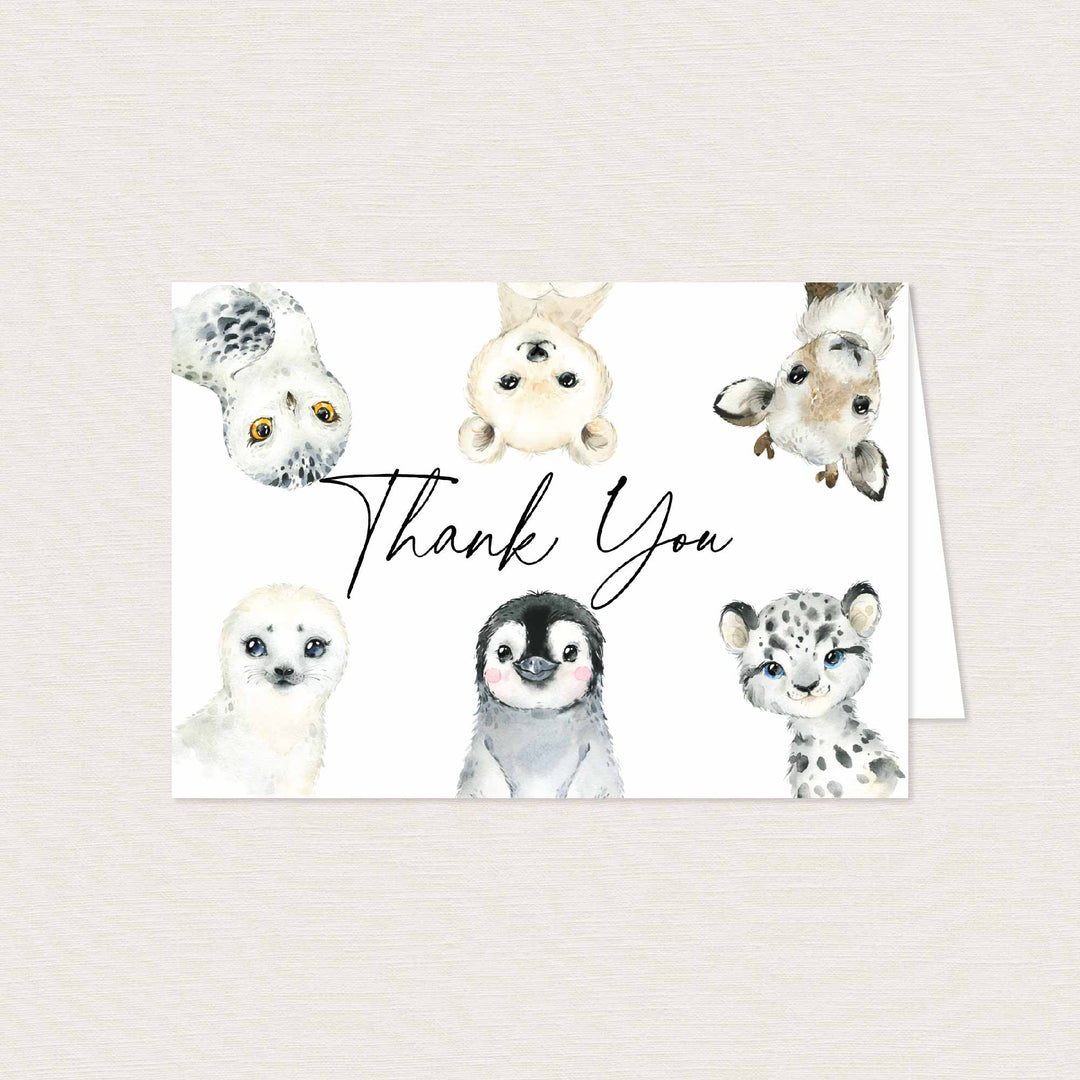 Little Arctic Baby Shower Thank You Card Printable