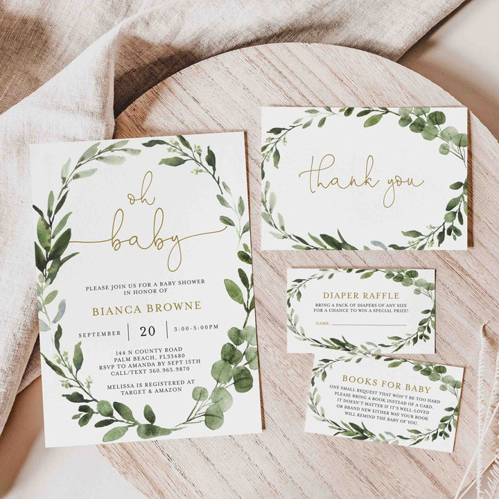 Foliage Baby Shower Suite Printable