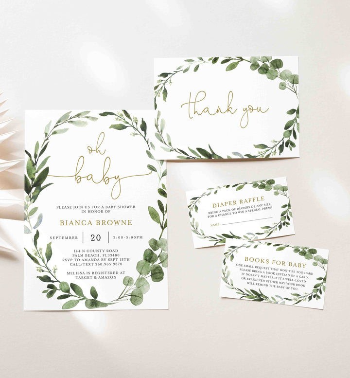 Foliage Baby Shower Suite Printable