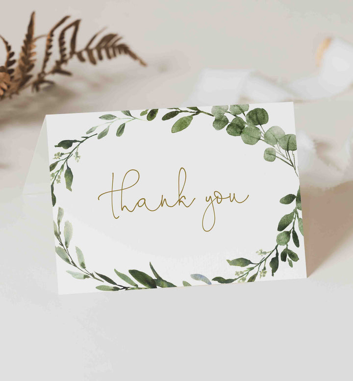 Foliage Baby Shower Thank You Card Printable