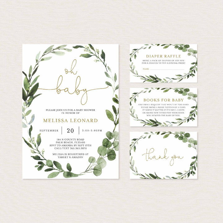 Foliage Baby Shower Suite Printable