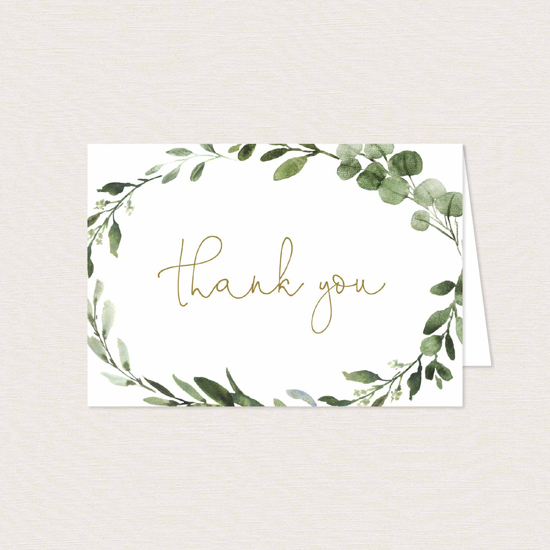 Foliage Baby Shower Thank You Card Printable