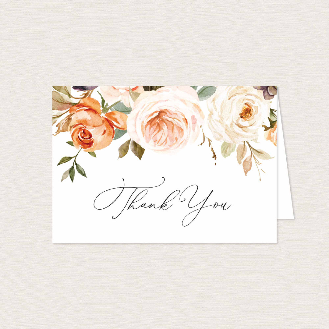 Autumn Garden Baby Shower Thank You Card Printable