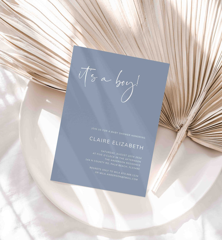 Modern Minimal Baby Shower Invitation Printable