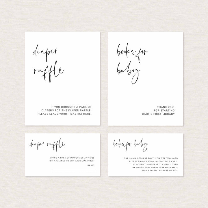 Modern Minimal Baby Shower Suite Printable