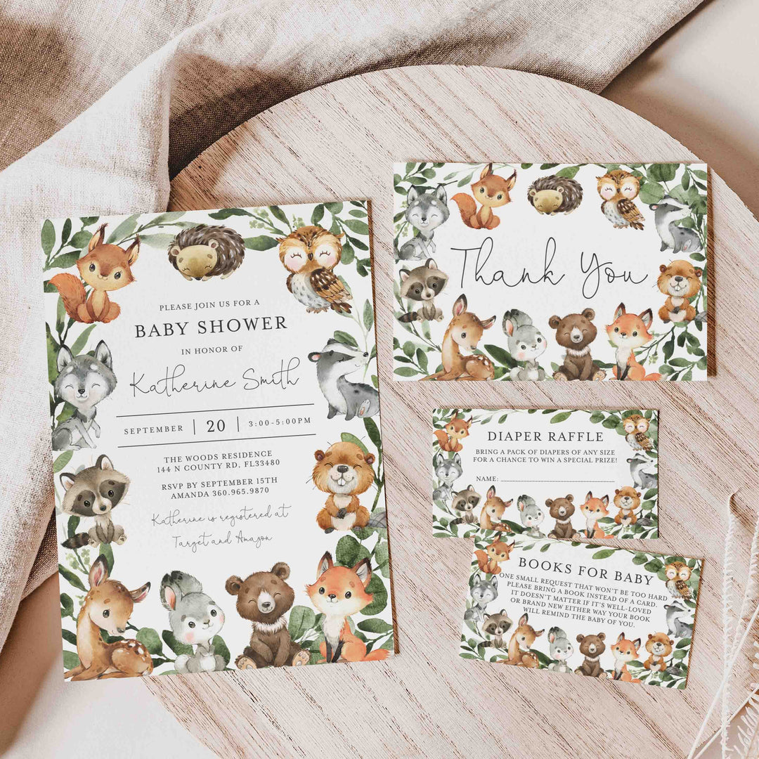 Baby Woodland Baby Shower Suite Printable